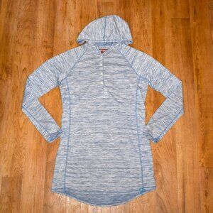 Simms Women's Lightweight Hooded Henley Style Pullover Sz M